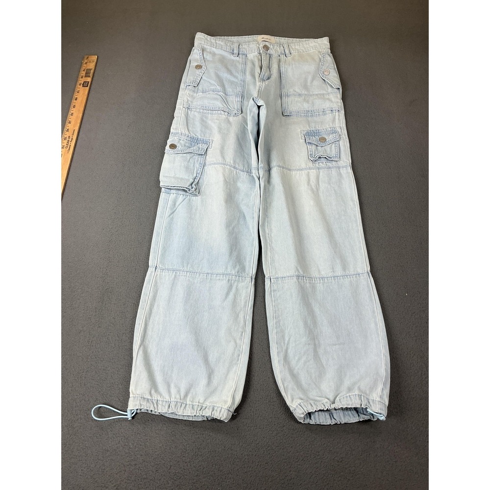 KanCan‎ Jeans Juniors 3/25 Blue Light Wash Relaxed Tapered Cargo Denim Pants
